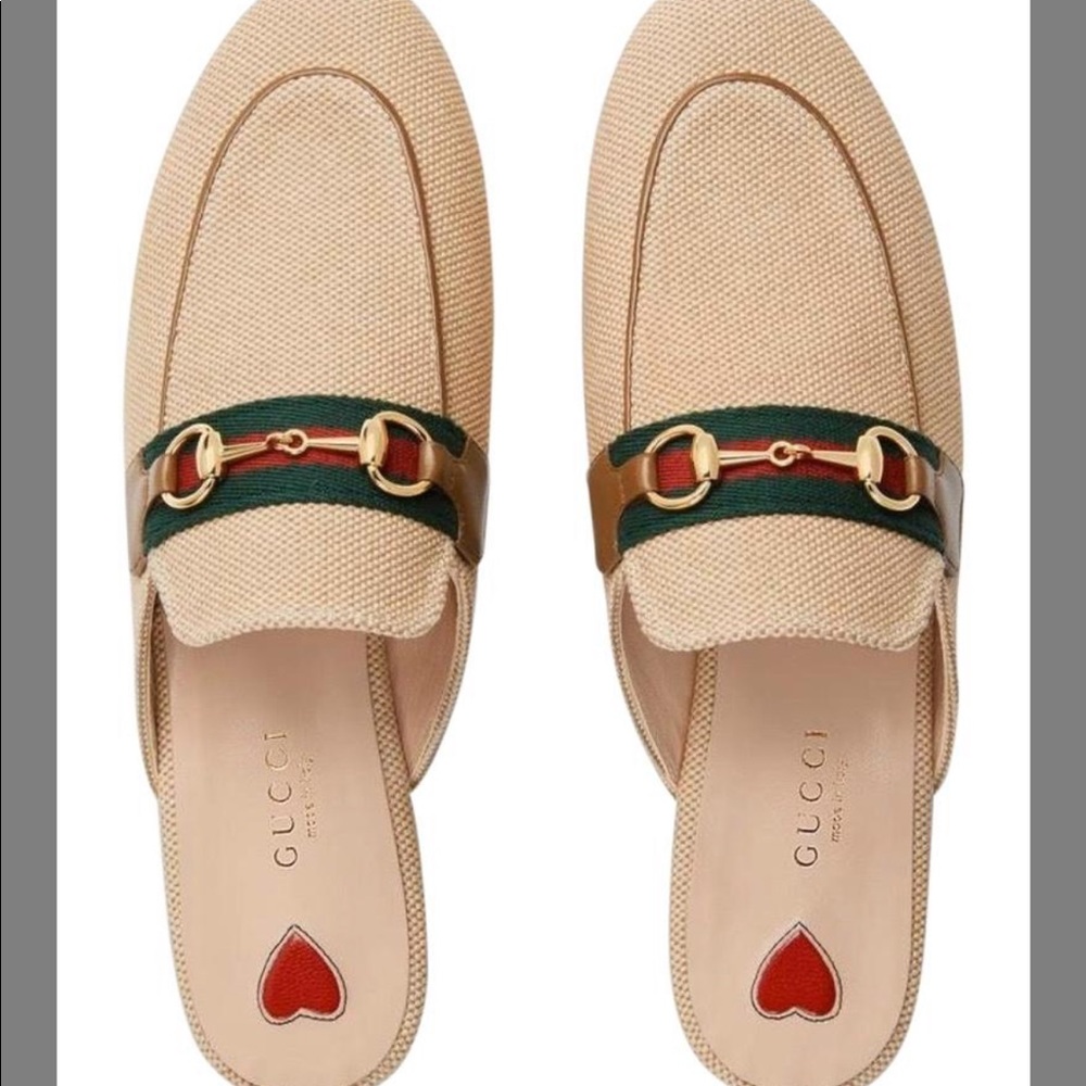 Gucci Horsebit Princetown Canvas Mules/Loafers